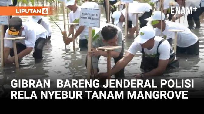Rela Nyebur, Momen Wapres Bersama Jenderal Polisi Tanam Mangrove di Tangerang